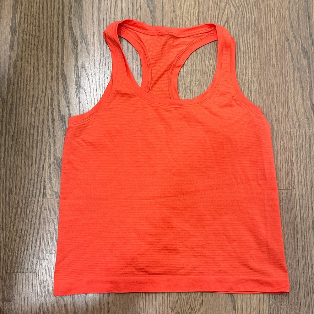 lululemon athletica Swiftly Waist Length Orange Tank Top